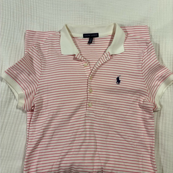Ralph Lauren Pink and White Striped Polo Dress - Picture 3 of 4